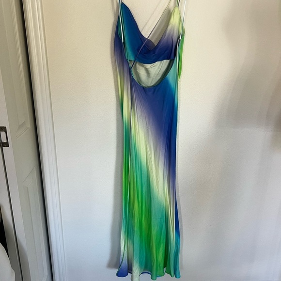 Zara Tie Dye Satin Effect MIDI Dress women’s Small - Picture 6 of 11